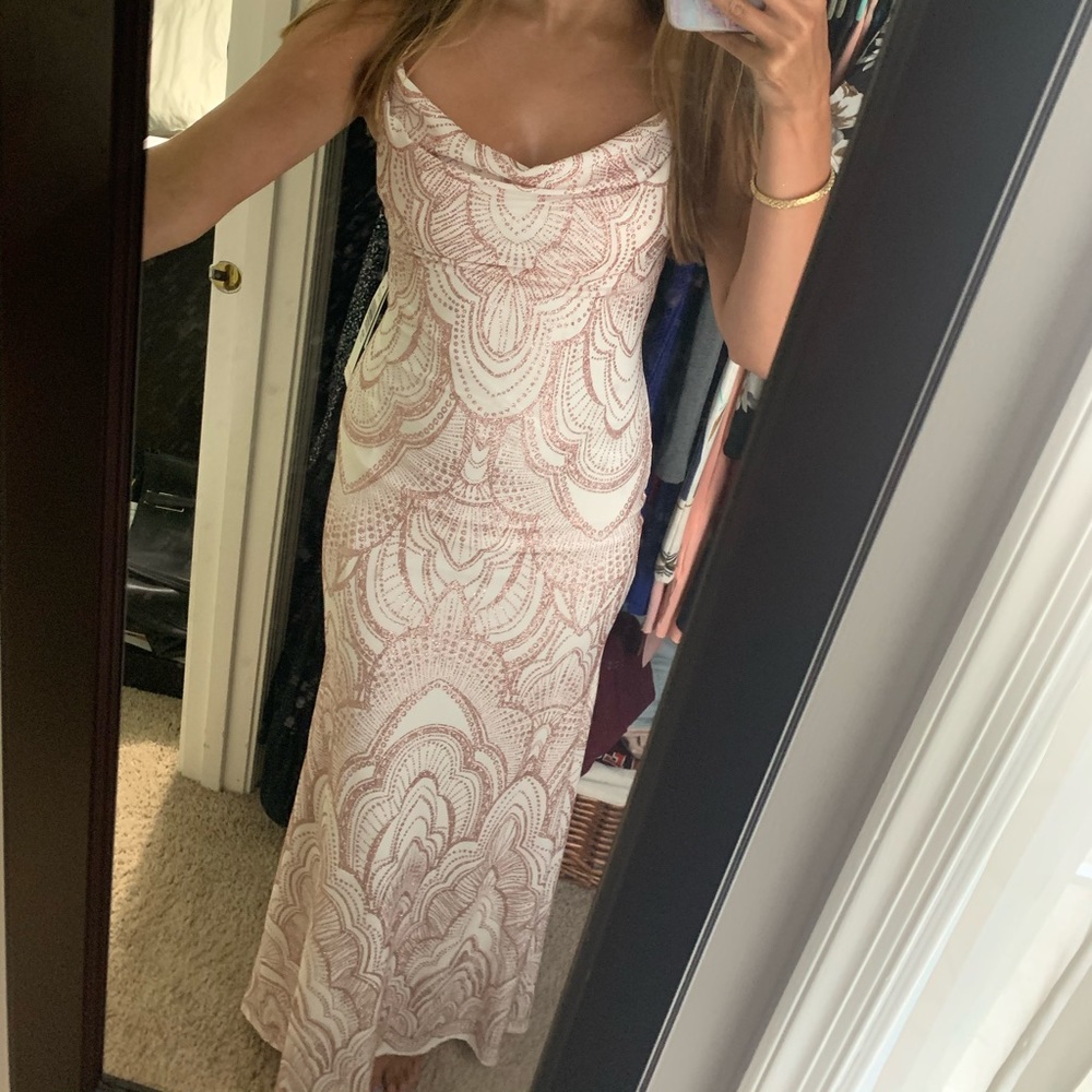 glittery gown